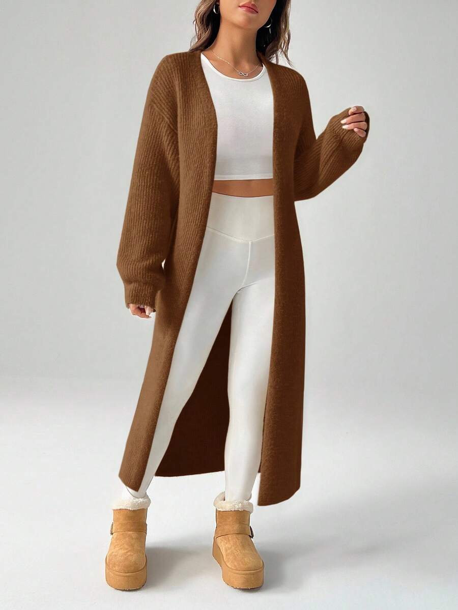 Women's Ribbed Knit Button-Front Cardigan