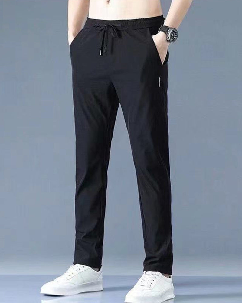 Men's Slim-Fit Tapered Joggers with Drawstring Waist