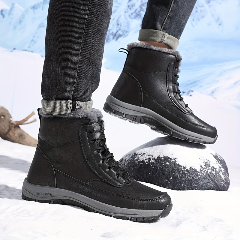 Women's Fur-Lined Lace-Up Winter Snow Boots