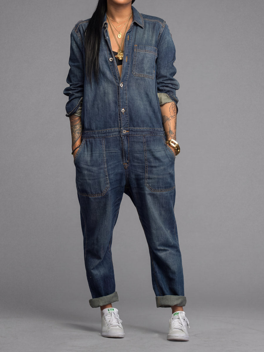 Women's Relaxed Denim Boiler Suit