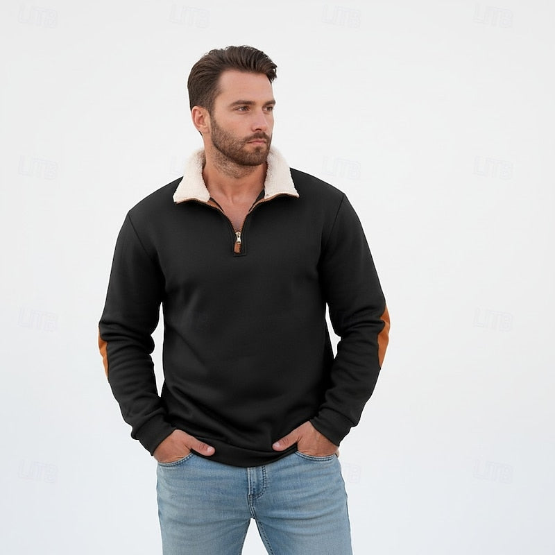 Men's Half-Zip Sweatshirt with Sherpa Collar