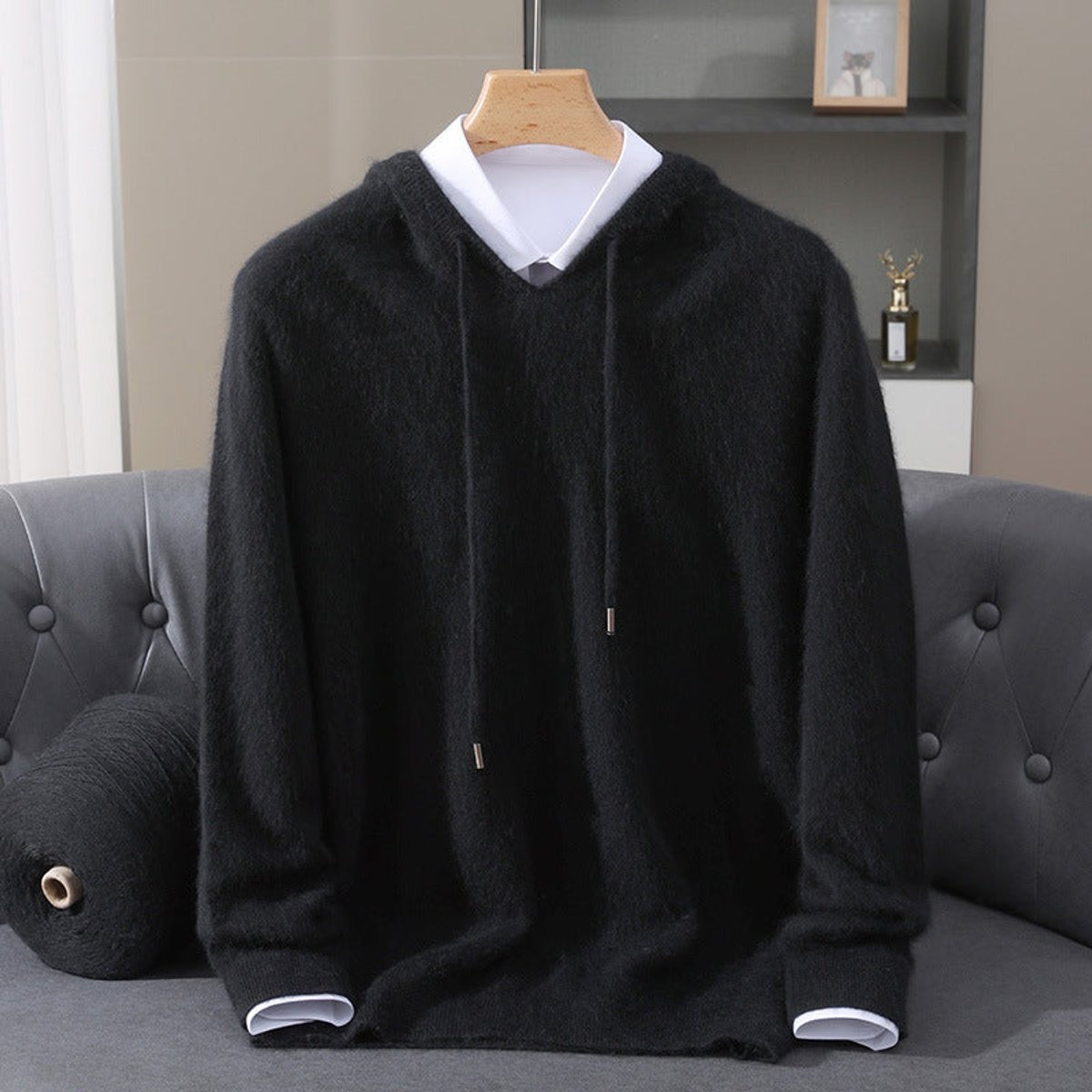 Men's Soft Knit Hooded Pullover Sweater