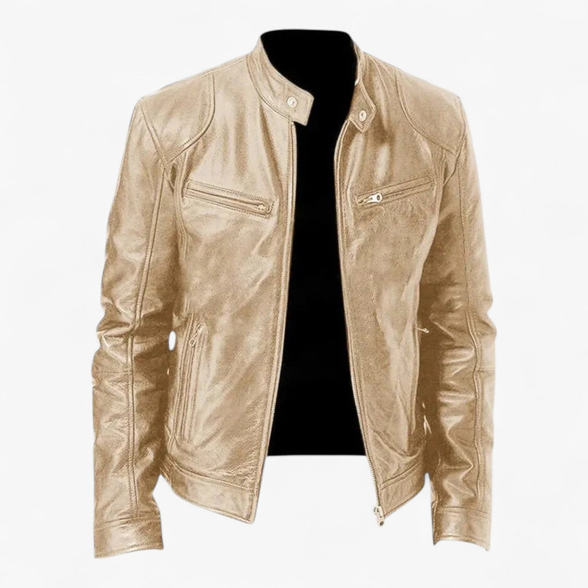 Men's Slim-Fit Moto Jacket with Zip Pockets