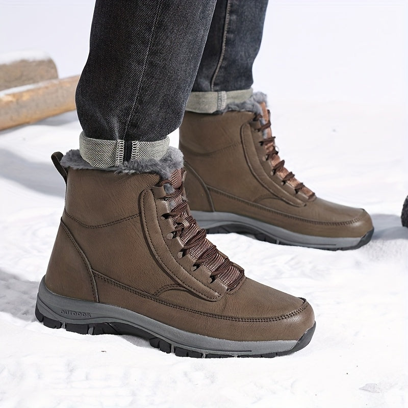 Women's Fur-Lined Lace-Up Winter Snow Boots