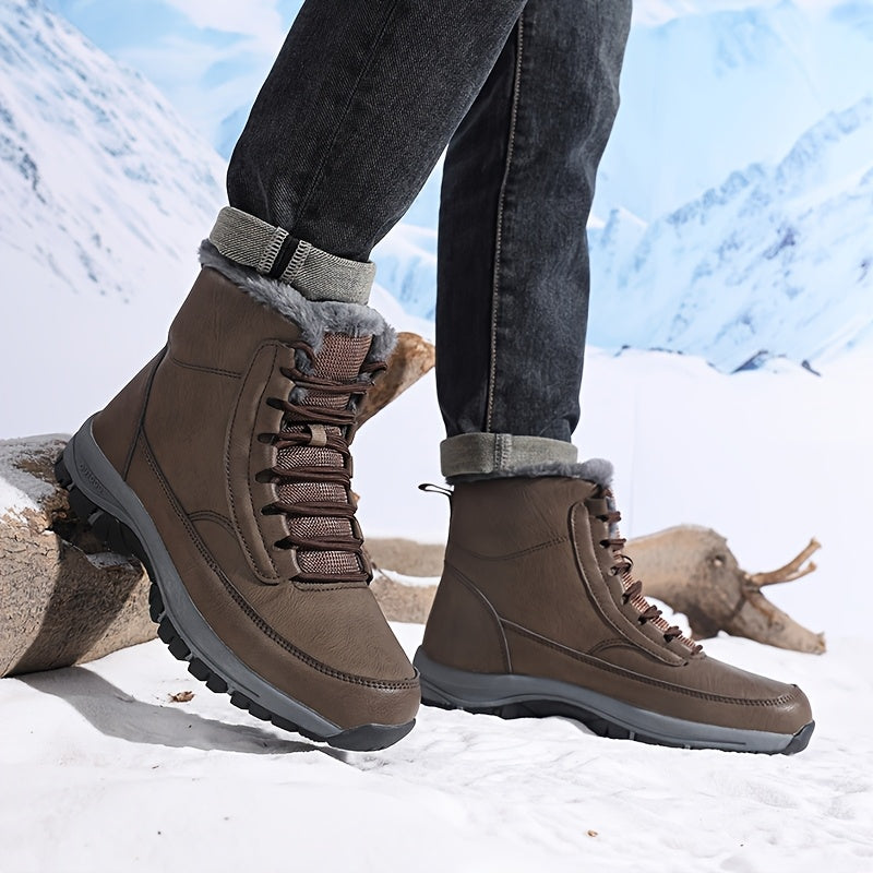 Women's Fur-Lined Lace-Up Winter Snow Boots