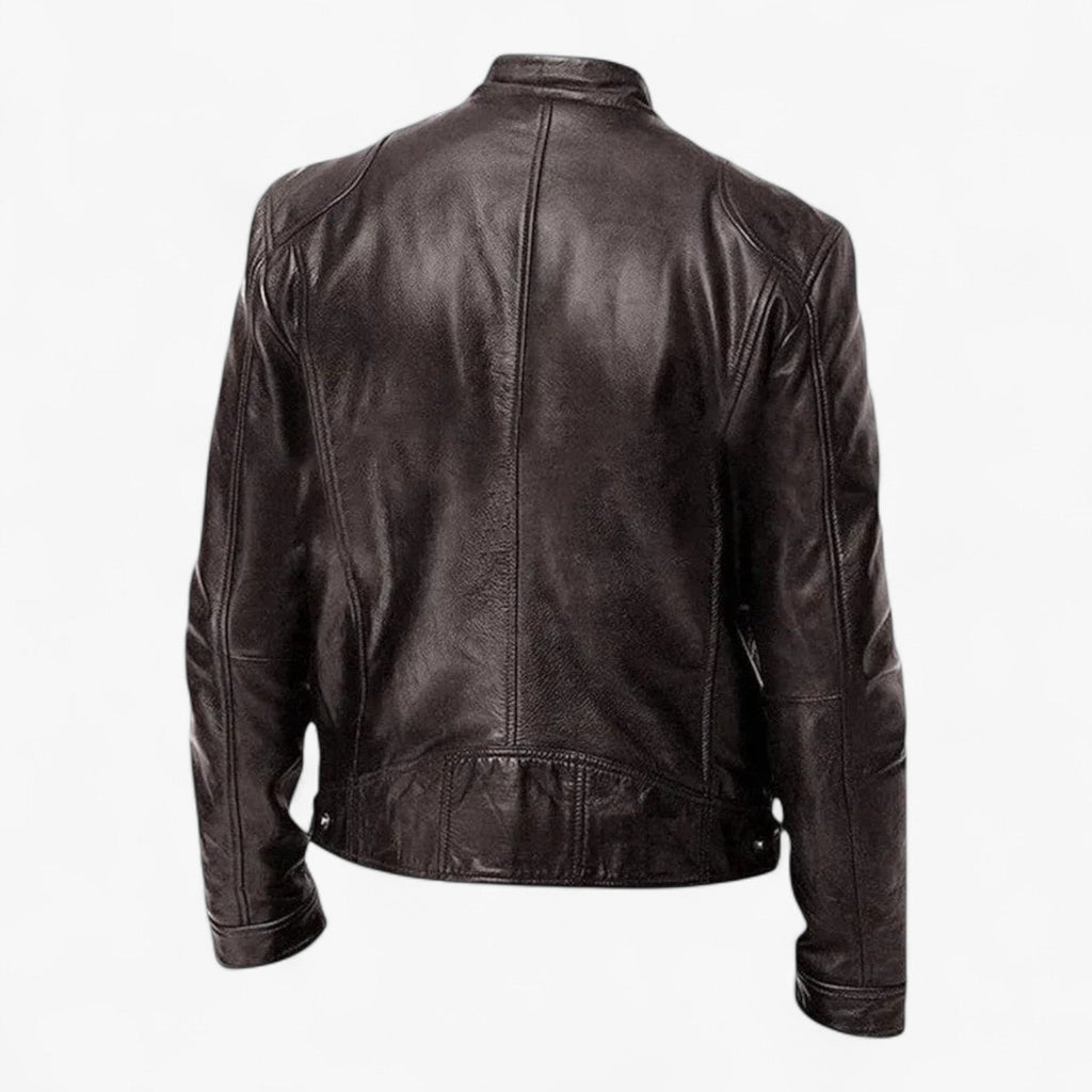 Men's Slim-Fit Moto Jacket with Zip Pockets