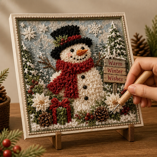 Christmas Window Yarn Art Decoration