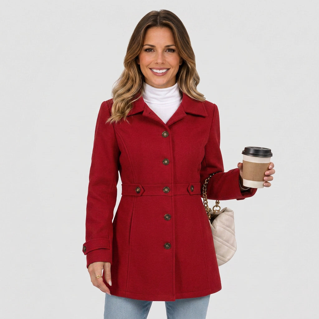 Women Button Front Trench Coat