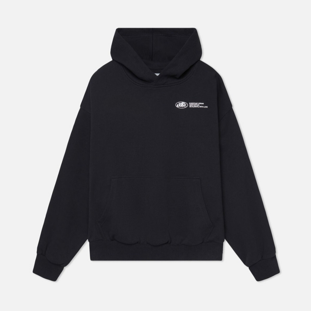 Unisex oversized hoodie with hood and large contrasting back graphic