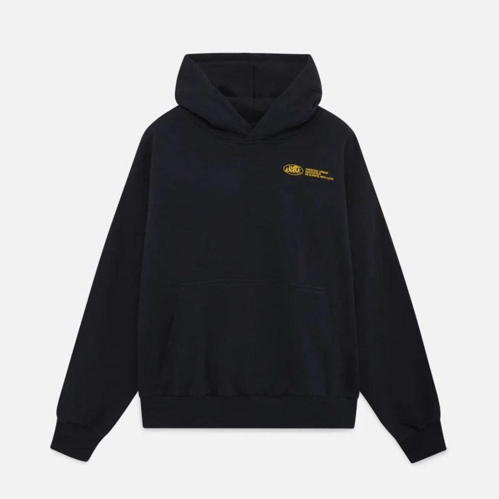 Unisex oversized hoodie with hood and large contrasting back graphic