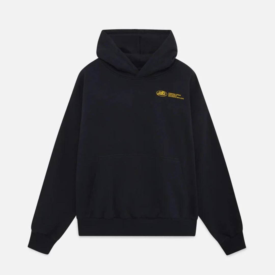 Unisex oversized hoodie with hood and large contrasting back graphic