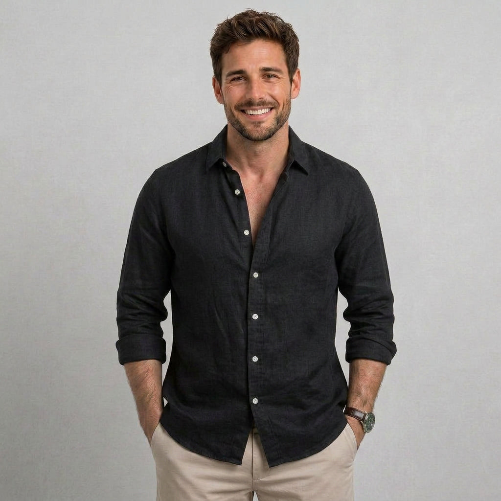 Men Linen Button Shirt