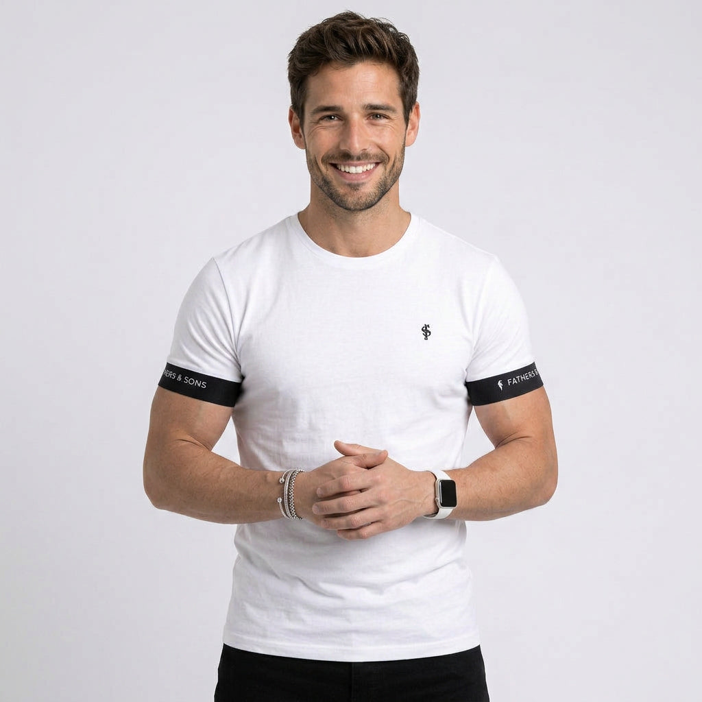 Men Contrast Cuff T Shirt