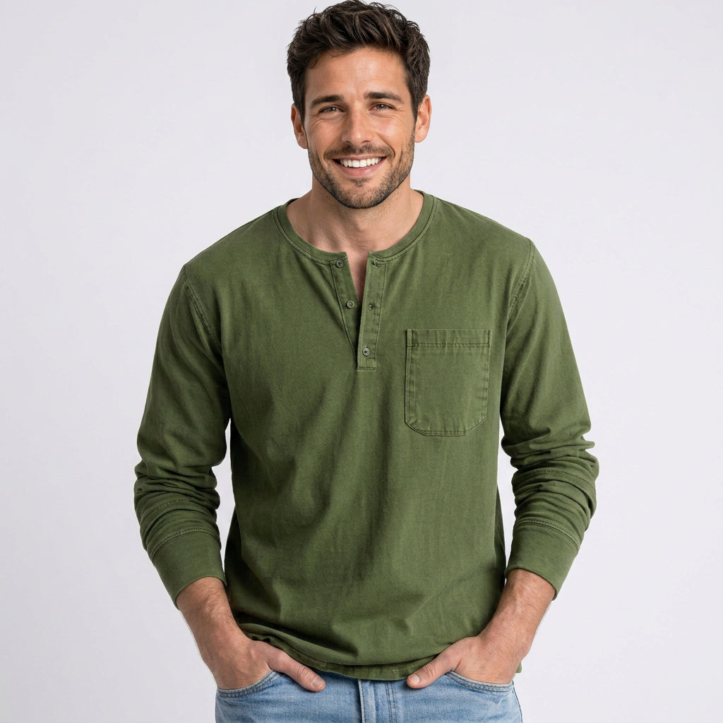 Men’s Long Sleeve Henley Shirt