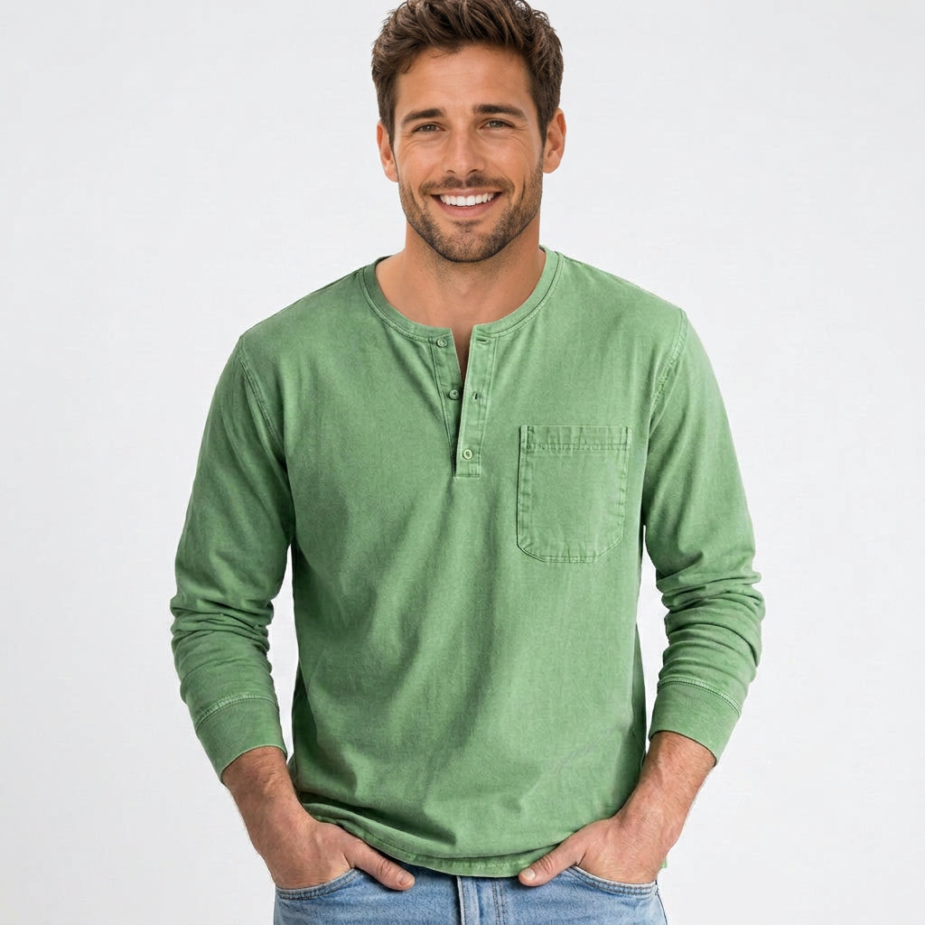 Men’s Long Sleeve Henley Shirt