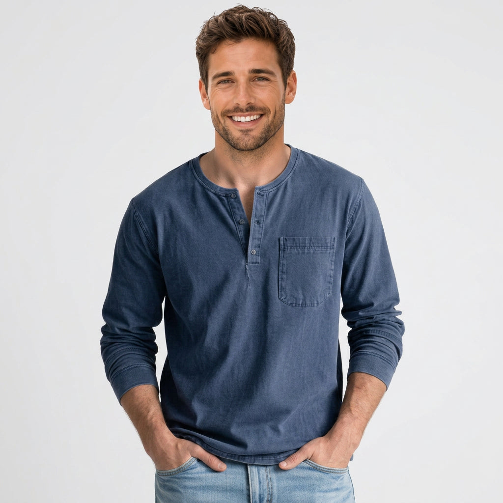 Men’s Long Sleeve Henley Shirt