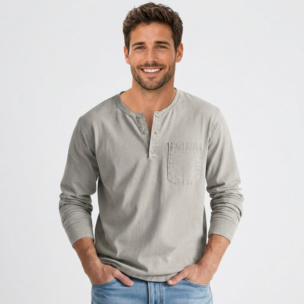 Men’s Long Sleeve Henley Shirt