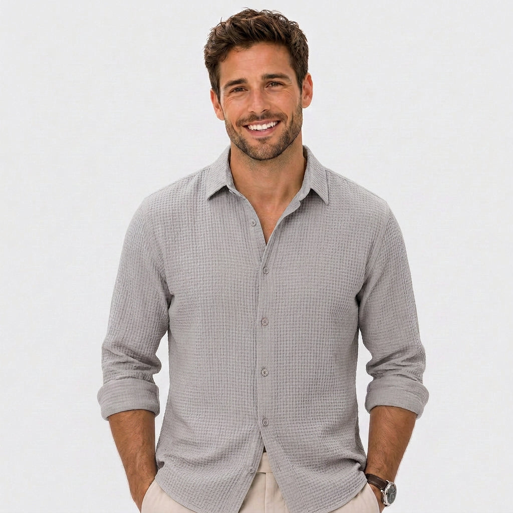 Men Textured Button Shirt