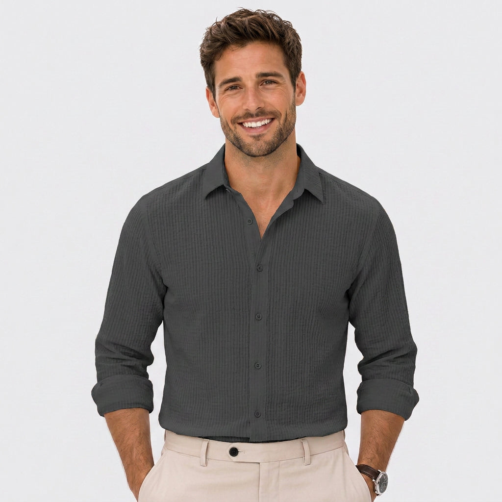 Men Textured Button Shirt