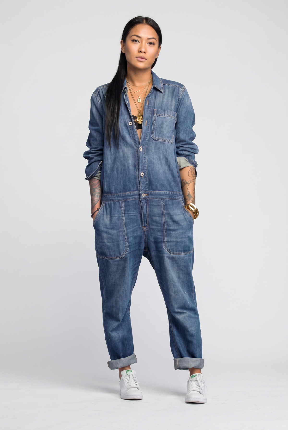 Women's Relaxed Denim Boiler Suit