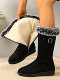 Women’s Faux Fur Trim Mid-Calf Winter Boots