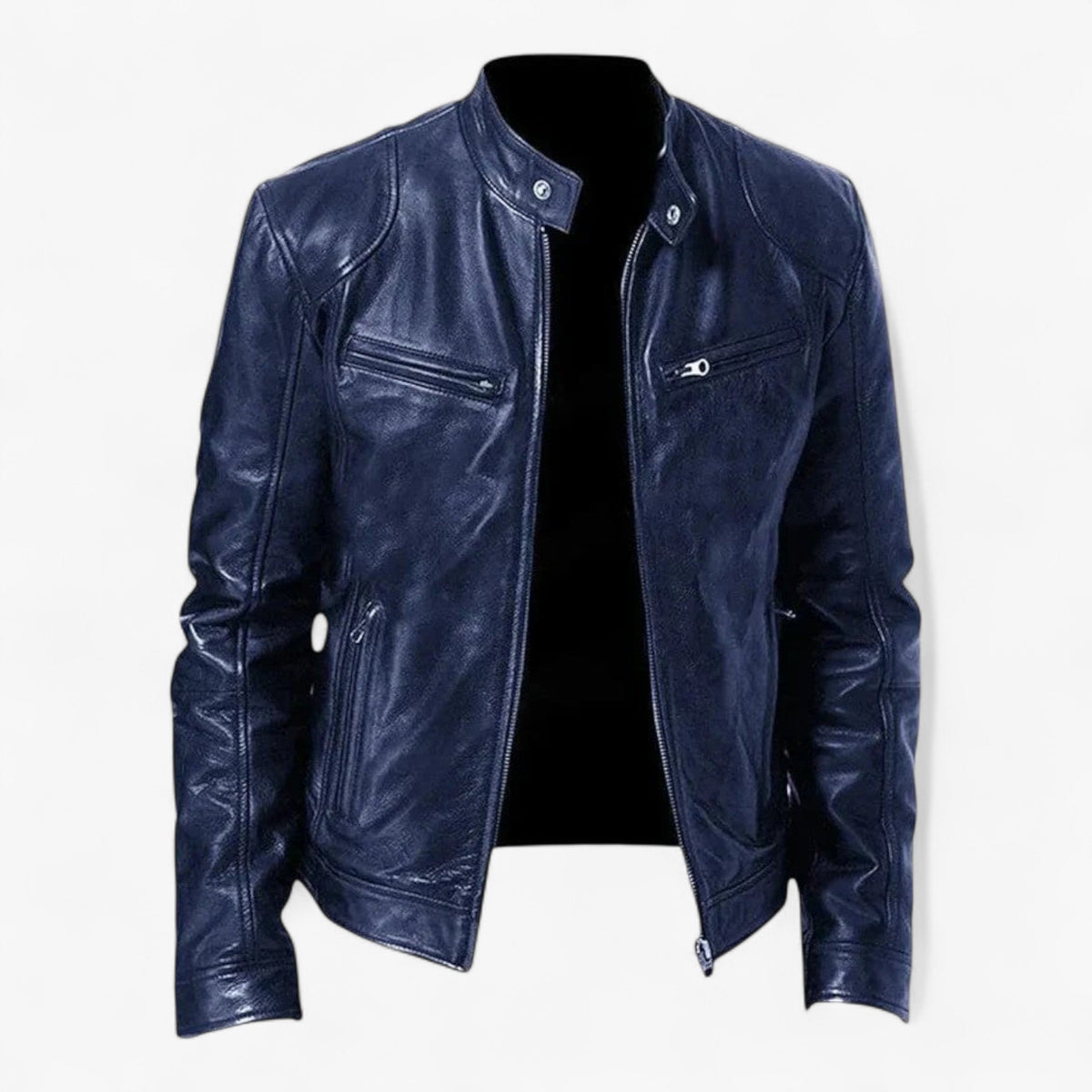 Men's Slim-Fit Moto Jacket with Zip Pockets