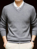 Men's Classic V-Neck Fine Knit Sweater