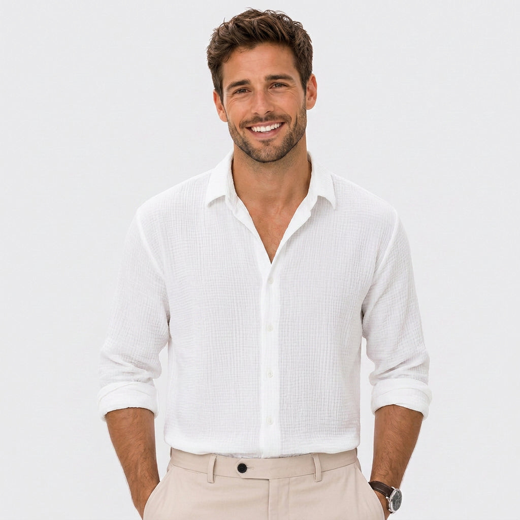 Men Textured Button Shirt