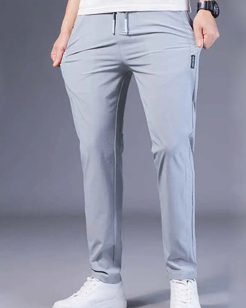 Men's Slim-Fit Tapered Joggers with Drawstring Waist