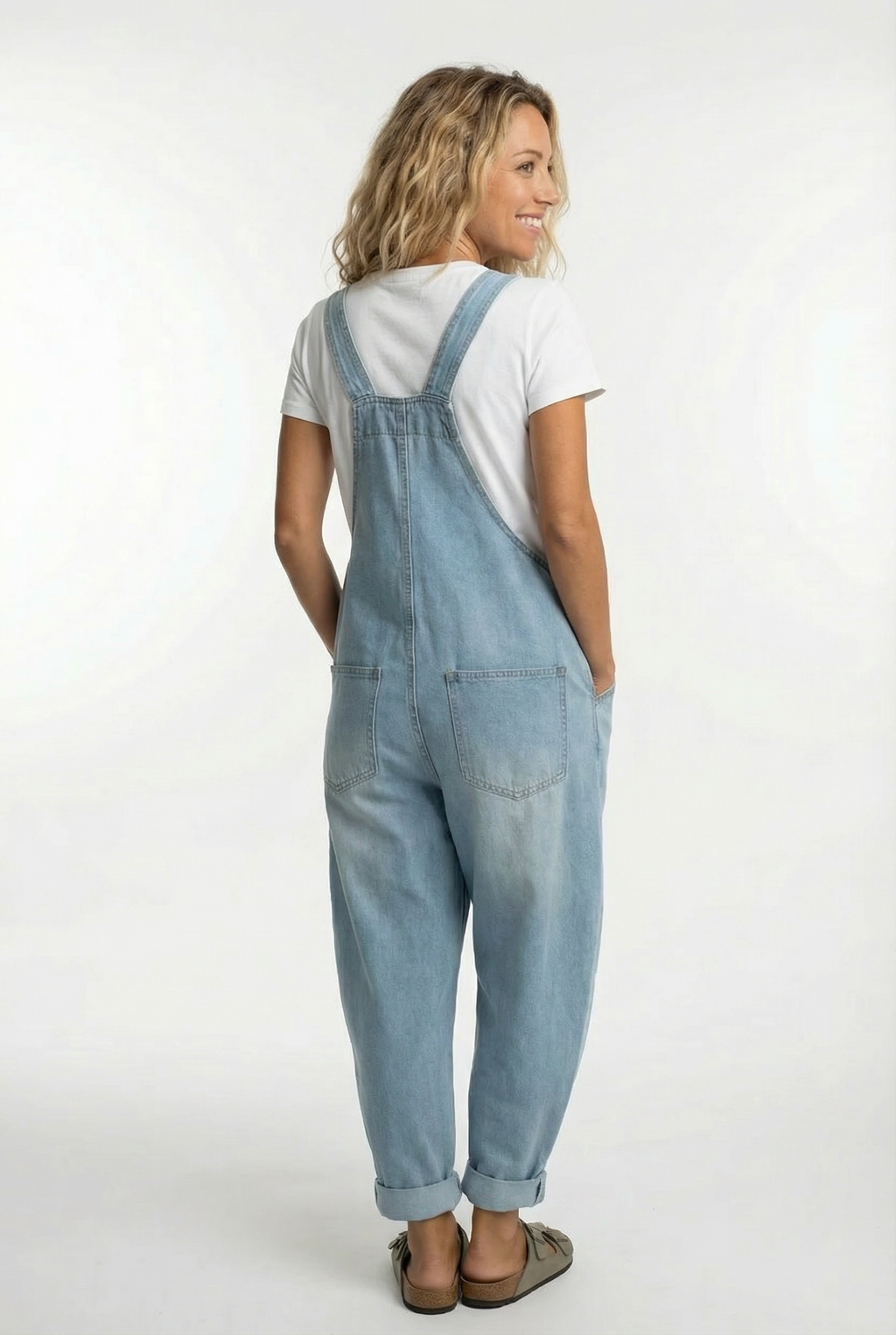 Women's Relaxed Denim Overalls with Adjustable Straps