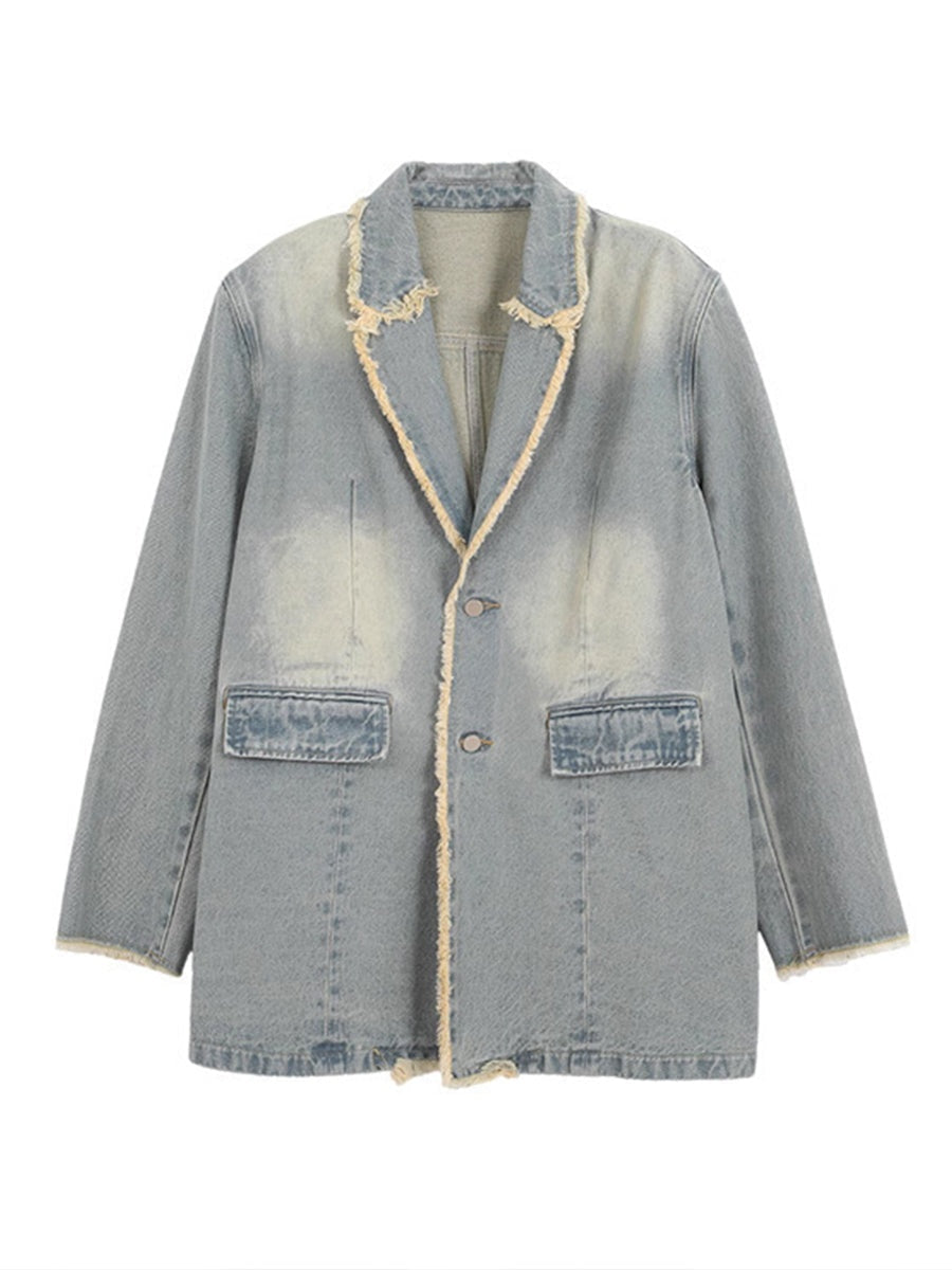Women’s Jacket with Denim Trim and Pockets