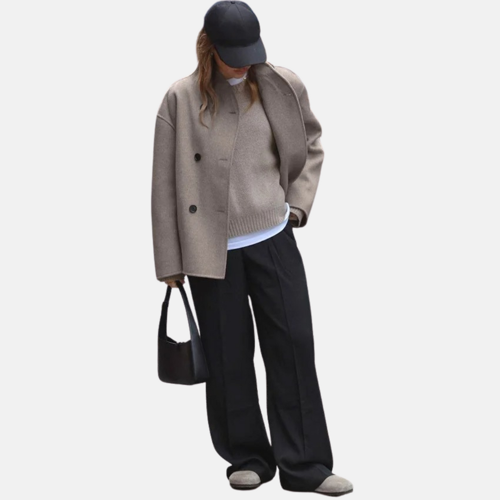 Women’s Stand Collar Double-Breasted Short Coat