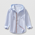 Men’s Hooded Zip Shirt Jacket with Stripe Trim