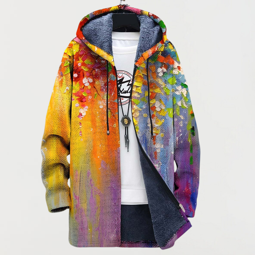 Men's Longline Zip-Up Hooded Cardigan Jacket