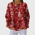 Women's Festive Print Button-Front Waffle Knit Top