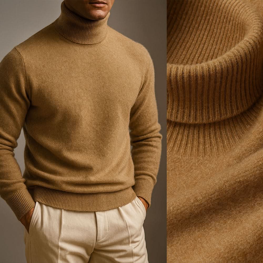 Men’s Soft Brushed Knit Roll Neck Jumper