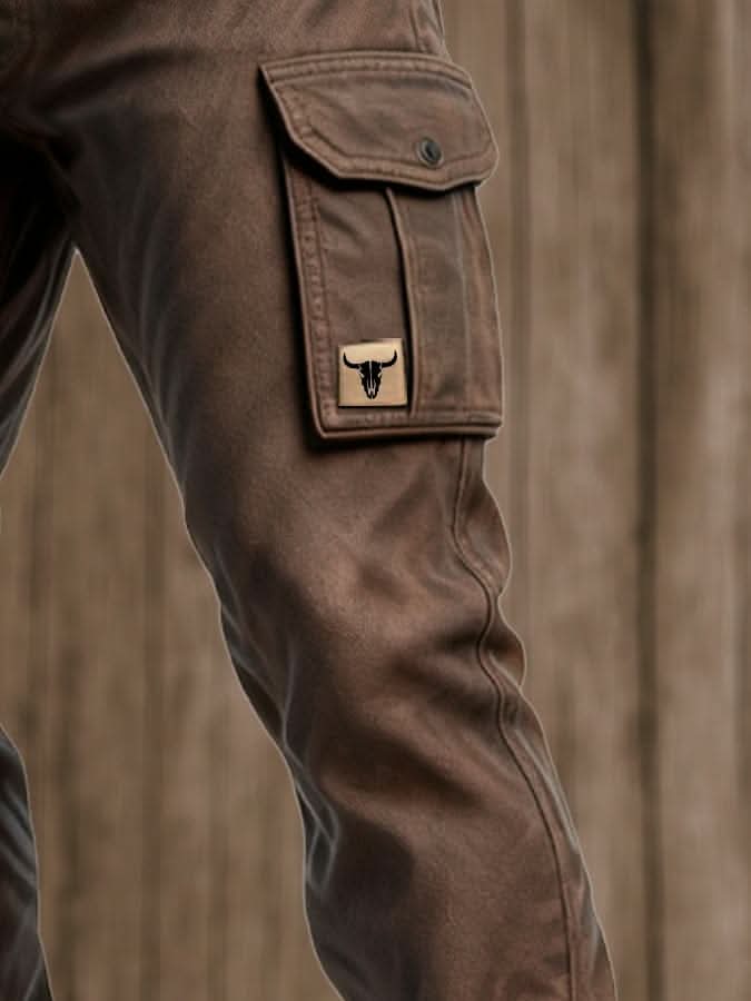 Men's Rugged Cargo Trousers with Flap Pocket Detail