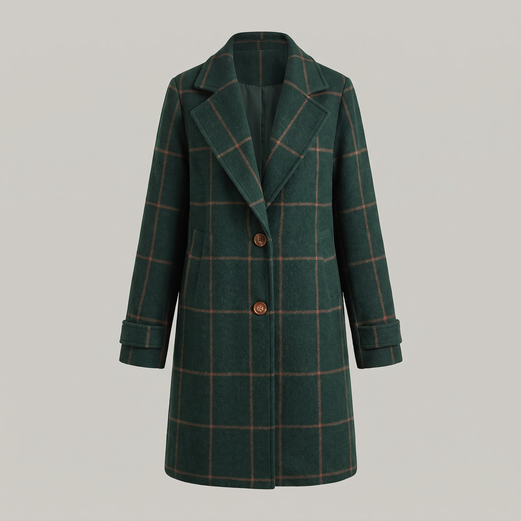 Women’s Grid Check Longline Coat