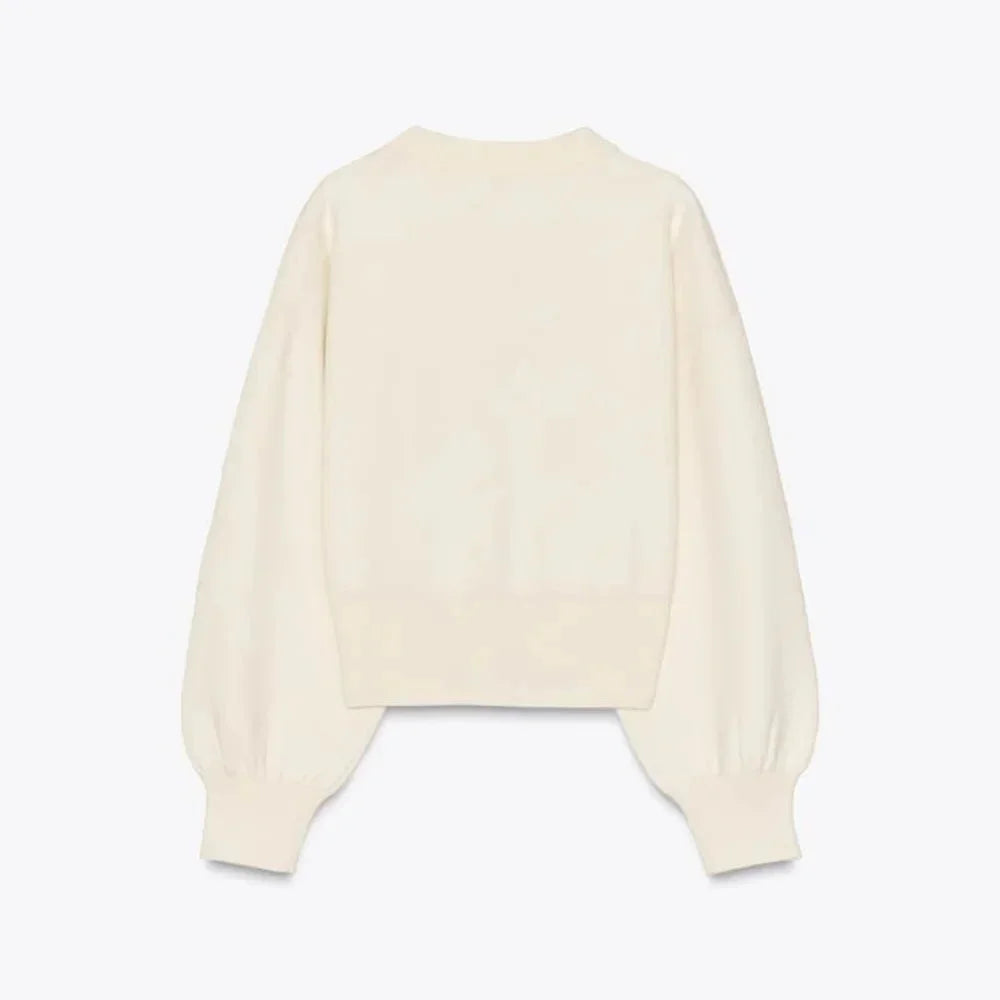 Women's Cropped Cardigan with Statement Jewel Buttons