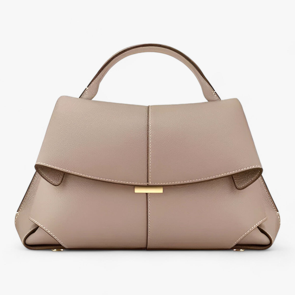 Women’s Structured Top Handle Bag with Folded Flap