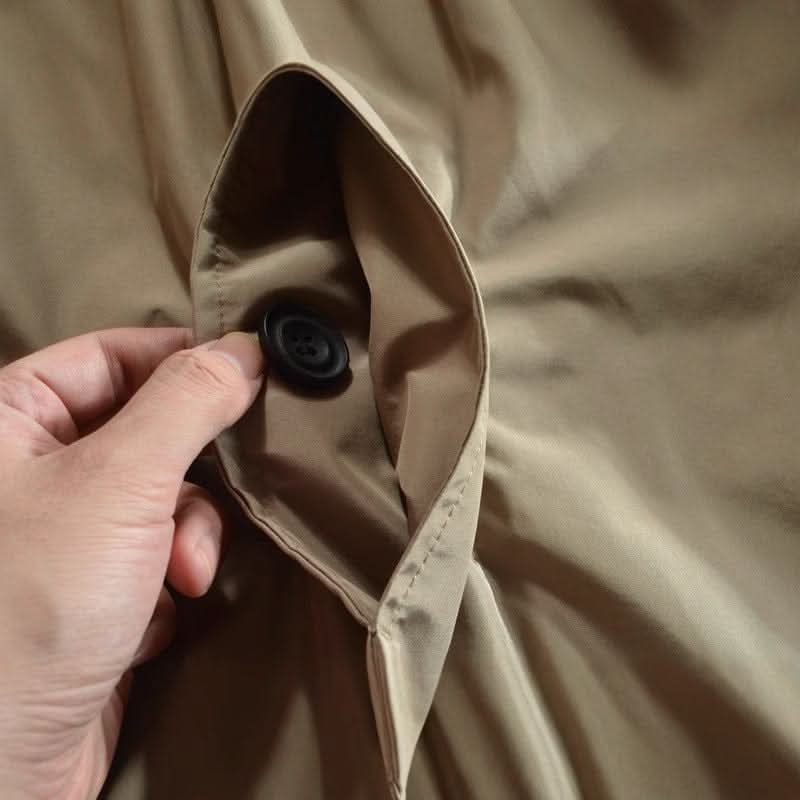 Men's Single-Breasted Longline Trench Coat