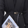 Women’s Skinny Knot Belt with Gold-Tone Hook Buckle