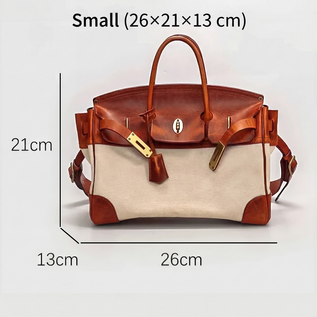 Women’s Two-Tone Canvas Travel Tote with Lock Detail