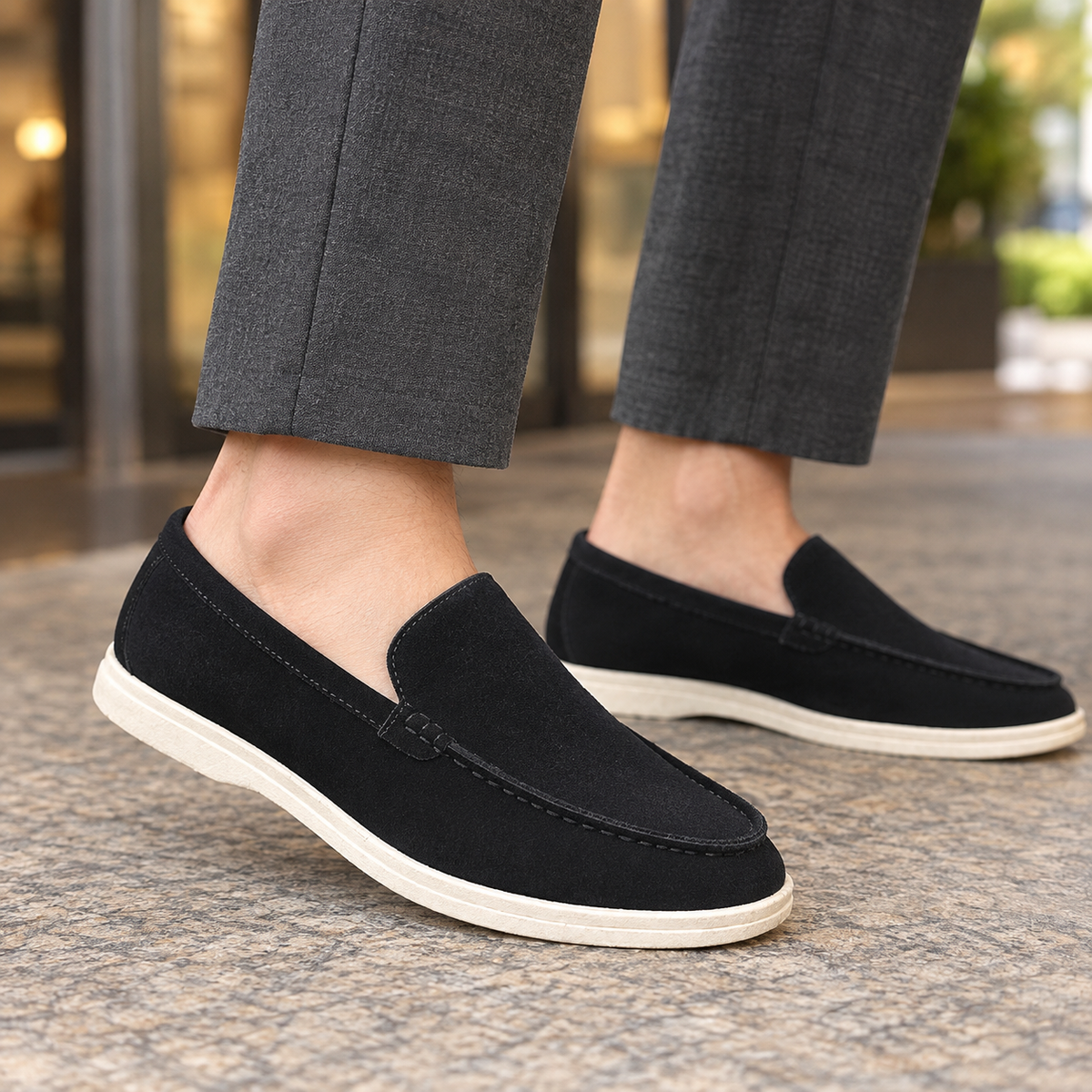 Men’s Minimalist Faux Suede Loafers