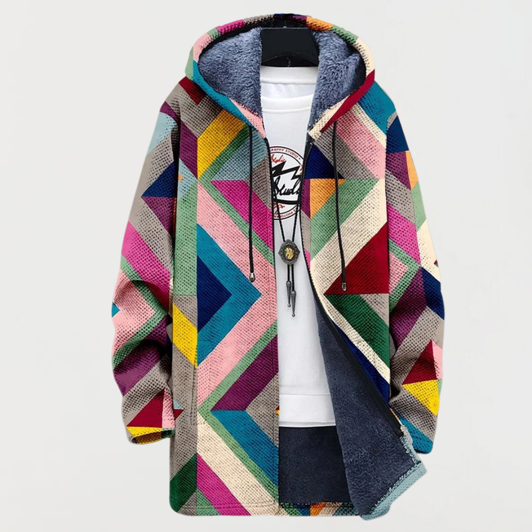 Men's Longline Zip-Up Hooded Cardigan Jacket