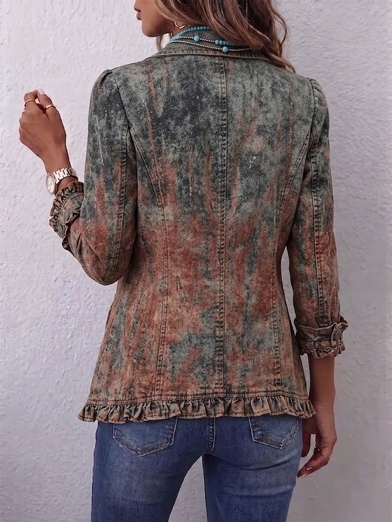 Women’s Jacket with Denim Trim and Pockets