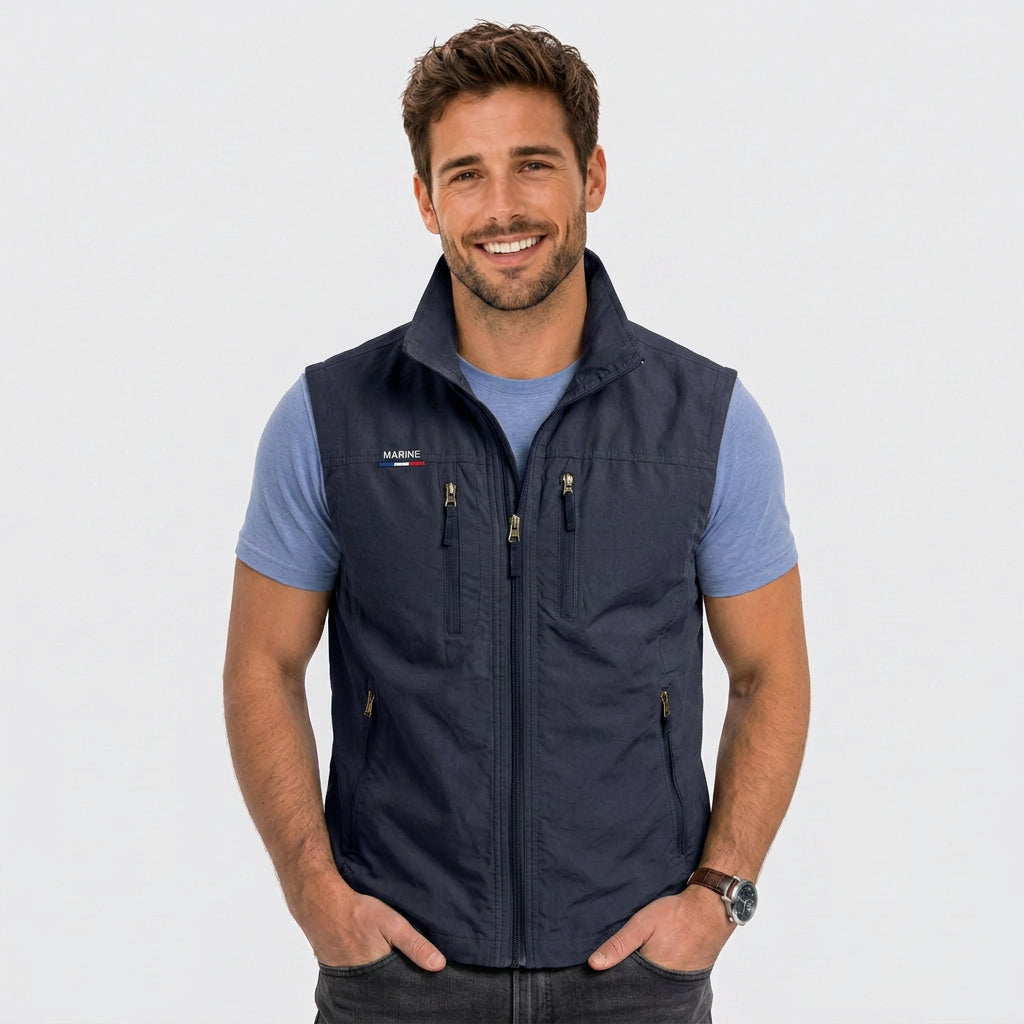 Men Zip Front Utility Vest
