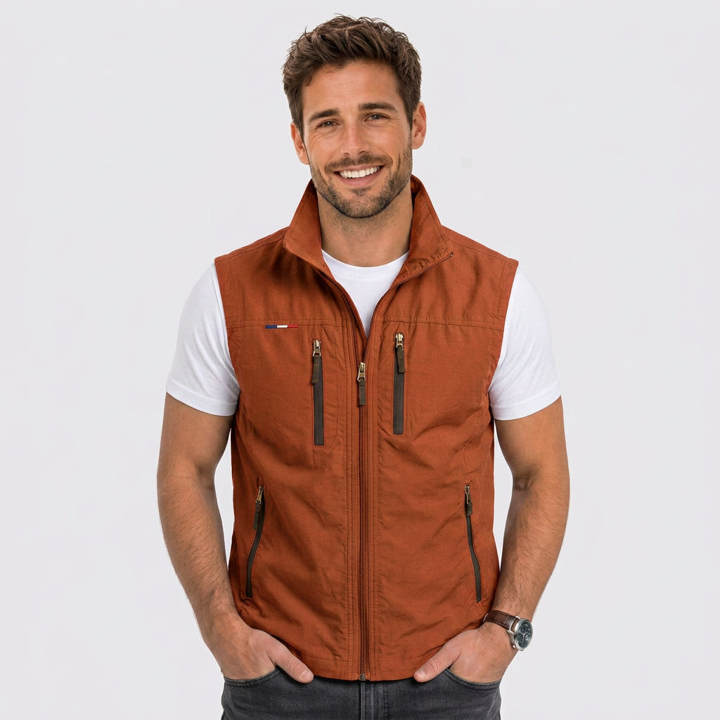 Men Zip Front Utility Vest