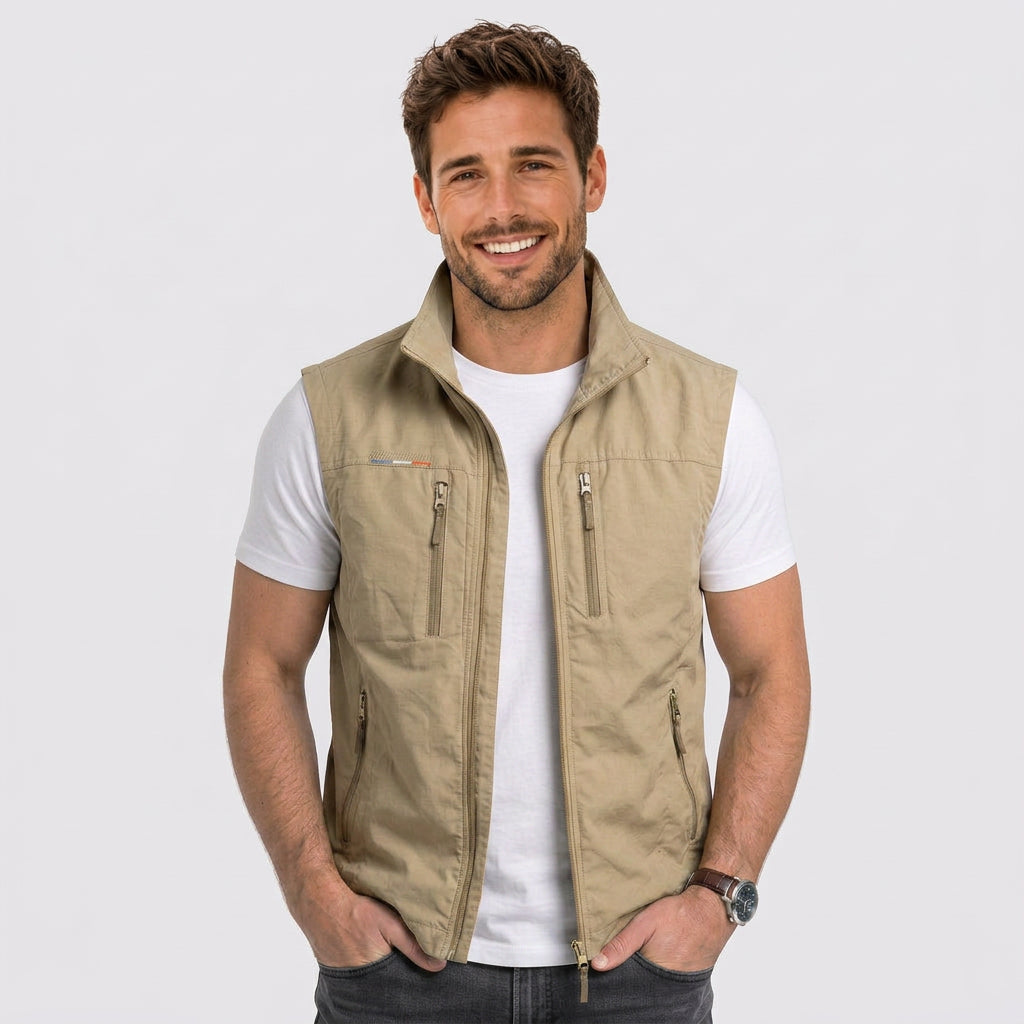 Men Zip Front Utility Vest