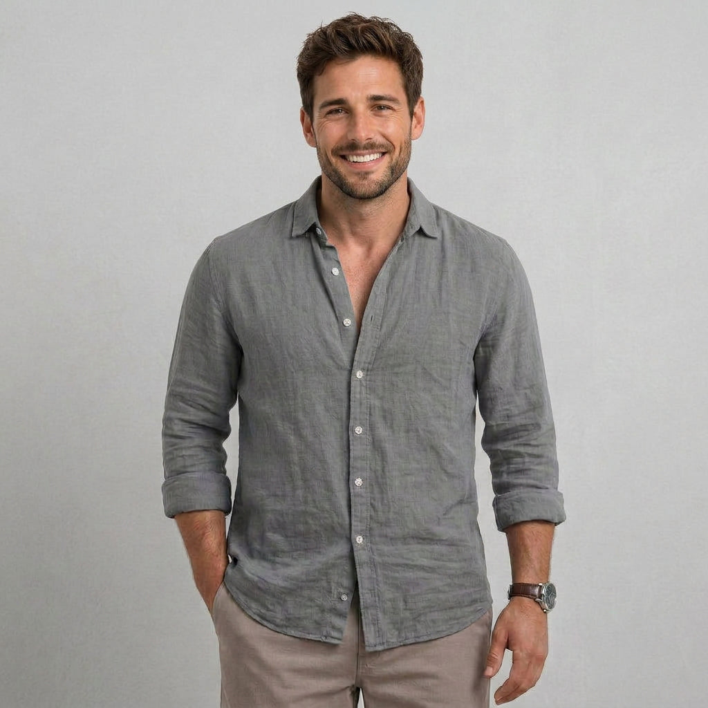 Men Linen Button Shirt